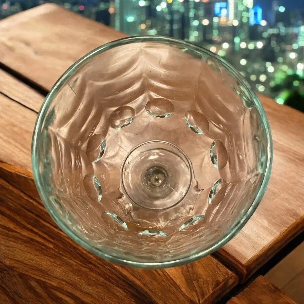 Vintage Bartlett Collins Clear Glass Thumbprint Goblet